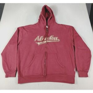 Alaska Ketchikan Fleece Hoodie GOGO Sports Sweatshirt Mens 2XL Red Full Zip‎